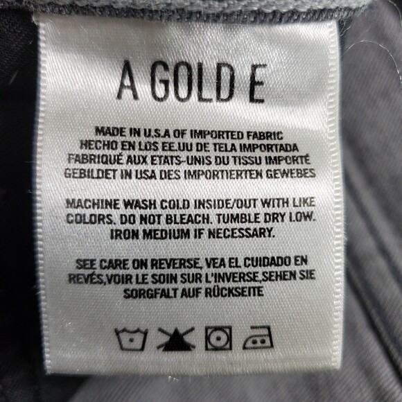 A Gold E 26 Isabel Slim Fit Boyfriend Agolde Grey Distressed Holes Low Rise - Picture 4 of 11